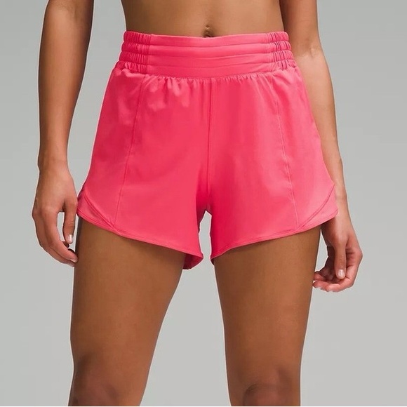Lululemon Hotty Hot High-Rise Lined Short 4" - Glaze Pink SZ 6 - Picture 1 of 6